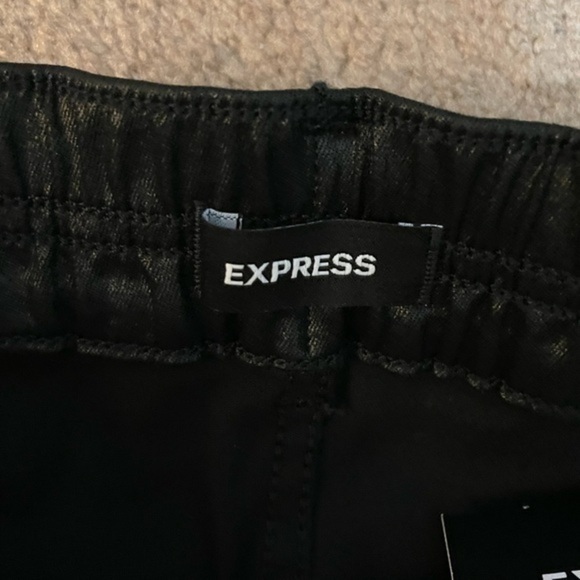 Express Black Jogger Vegan leather Super High Rise Size 2 - Picture 6 of 11